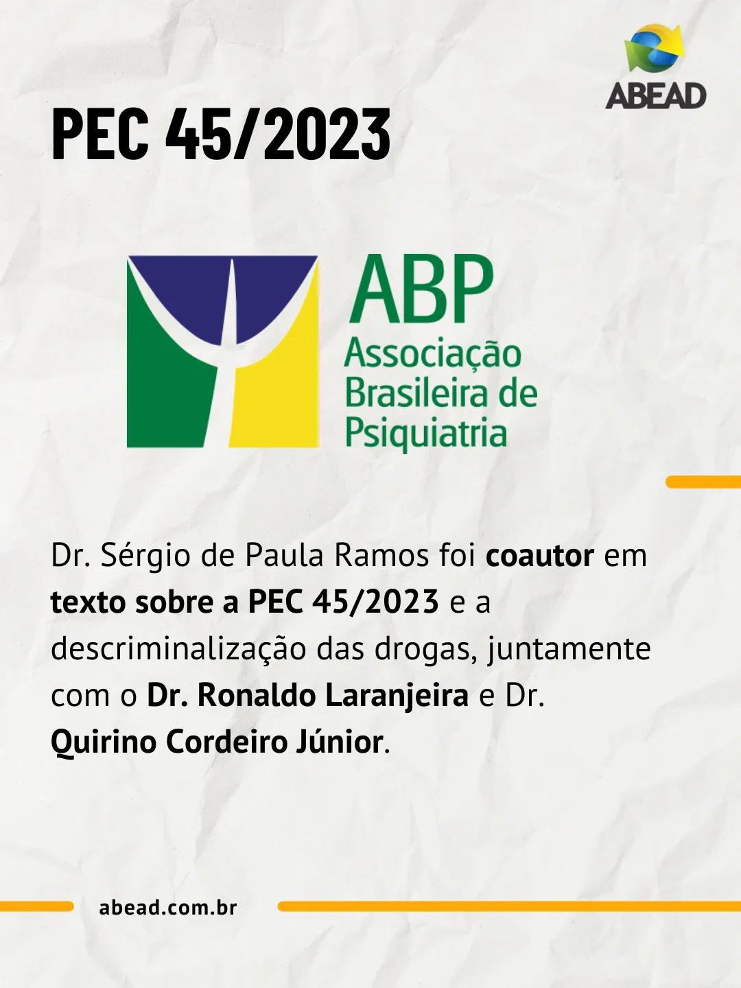 Participação em texto sobre a PEC 45/2023.